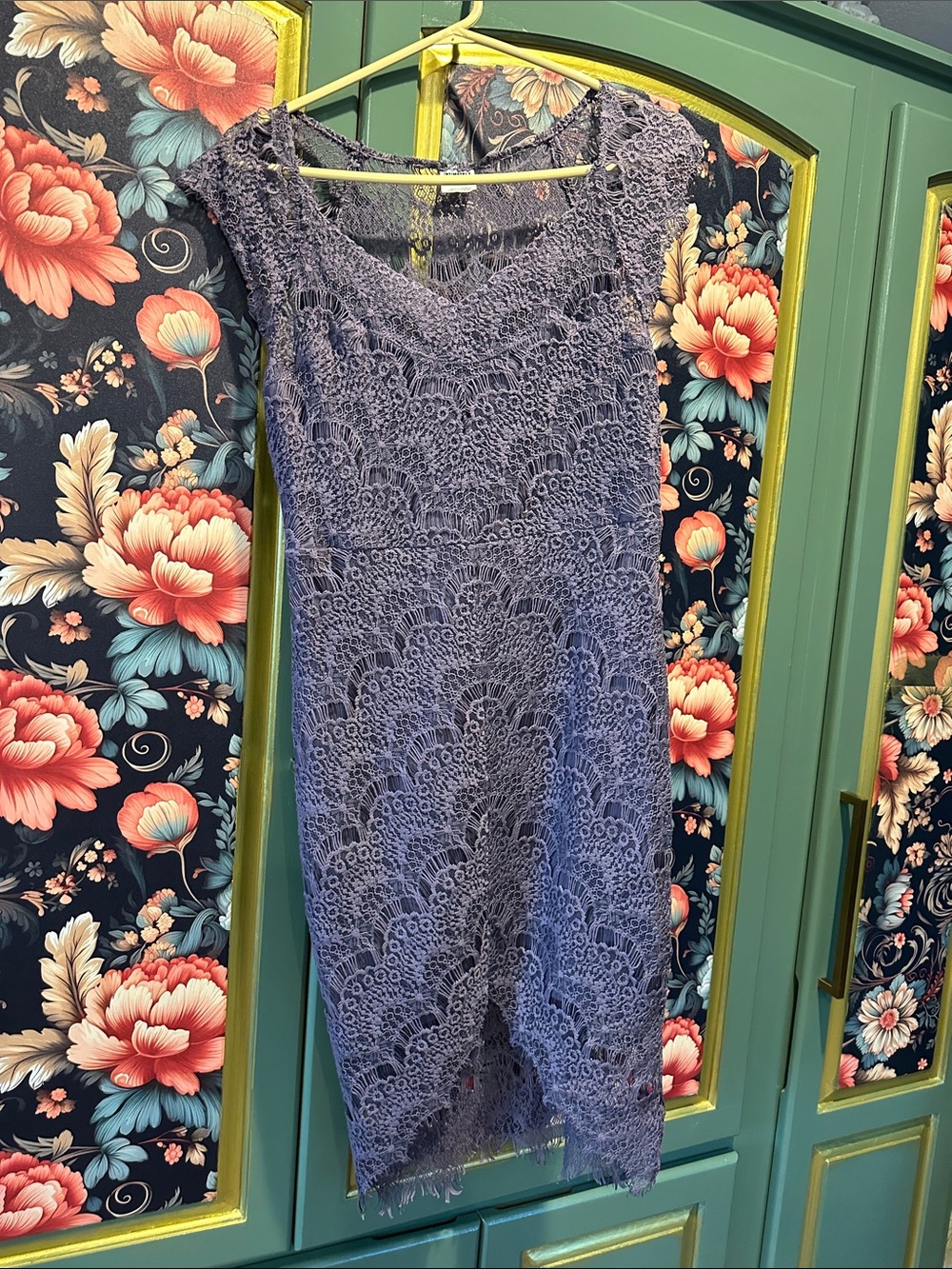 Free People Dusty Lavender Lace Midi Dress